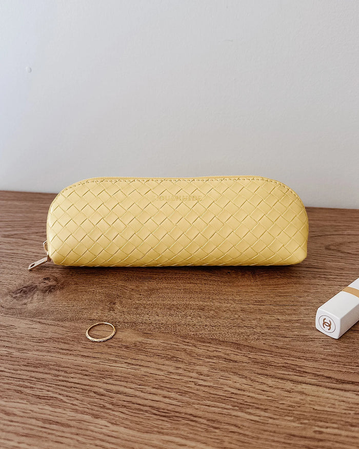 JAYNE WOVEN MAKEUP BAG BUTTER YELLOW