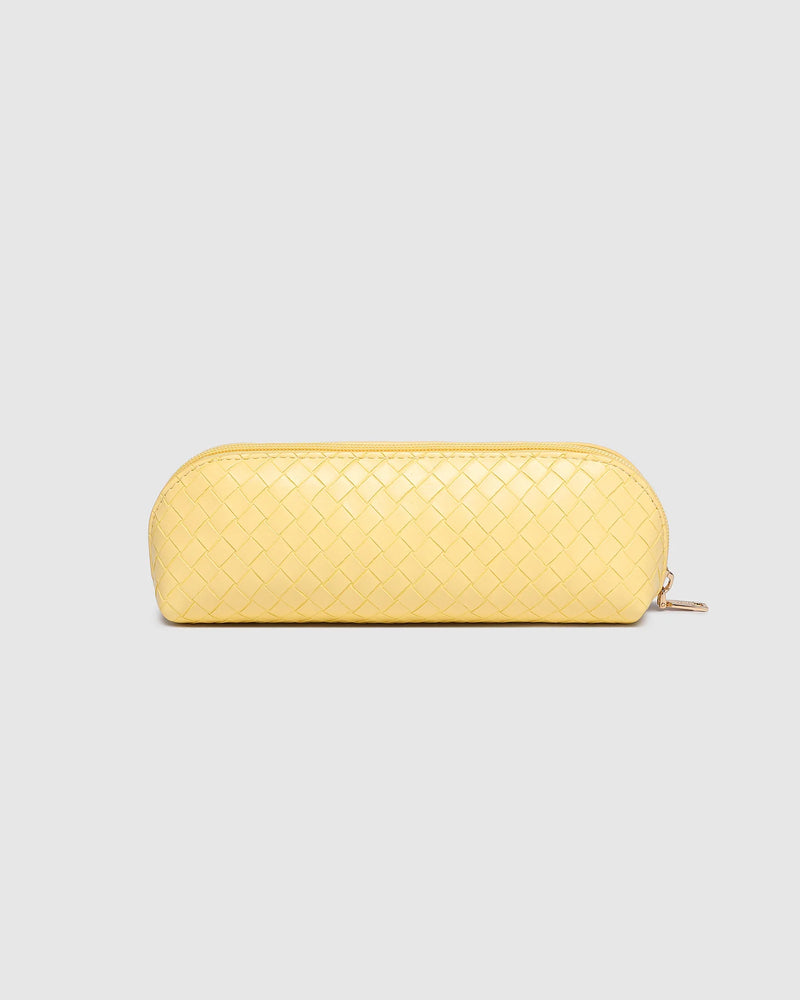 JAYNE WOVEN MAKEUP BAG BUTTER YELLOW