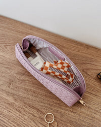 JAYNE WOVEN MAKEUP BAG LILAC