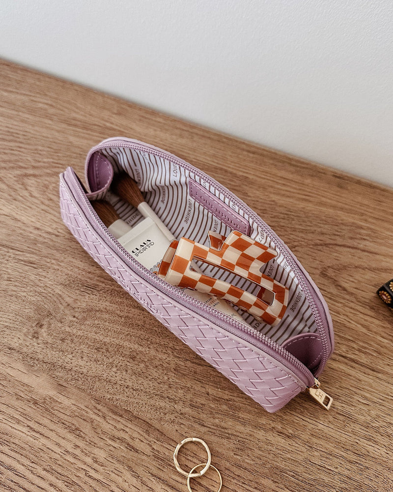 JAYNE WOVEN MAKEUP BAG LILAC