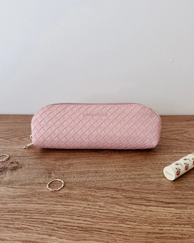 JAYNE WOVEN MAKEUP BAG PINK