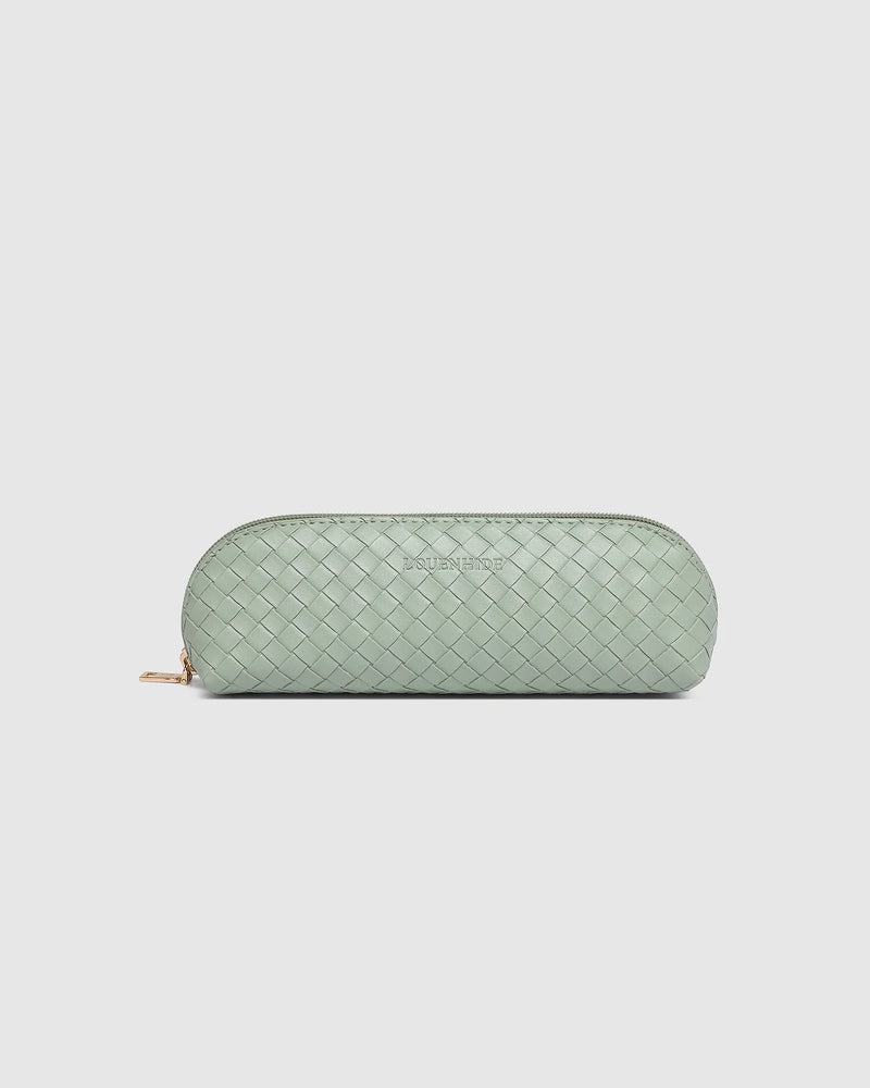 JAYNE WOVEN MAKEUP BAG SAGE GREEN