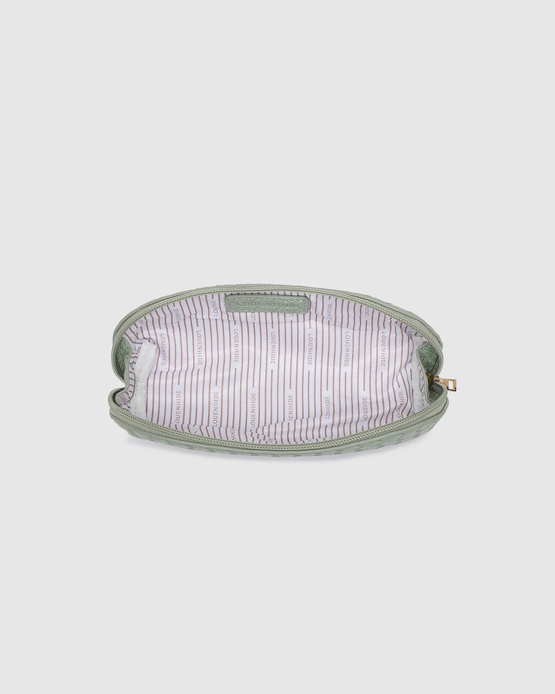 JAYNE WOVEN MAKEUP BAG SAGE GREEN