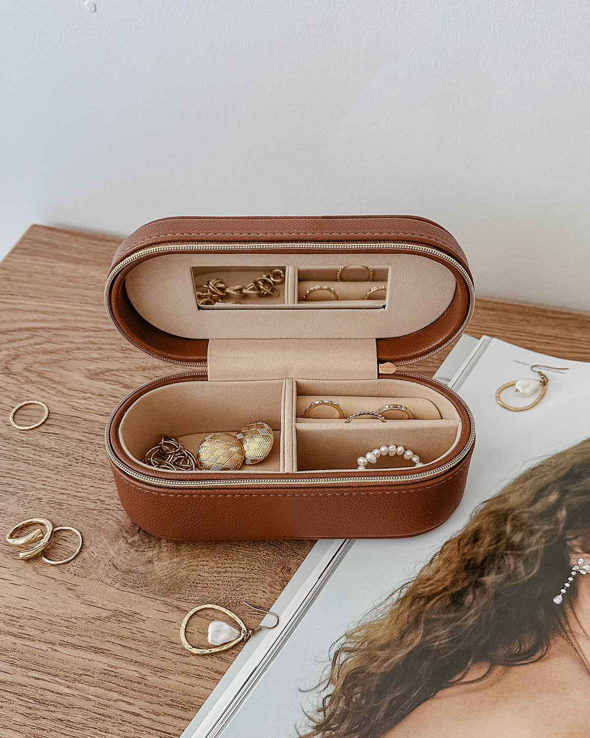 CHARLEE JEWELLERY BOX TAN