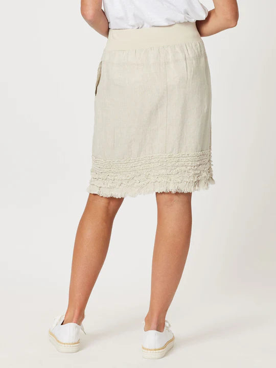 MIMI RUFFLE HEM SKIRT NATURAL