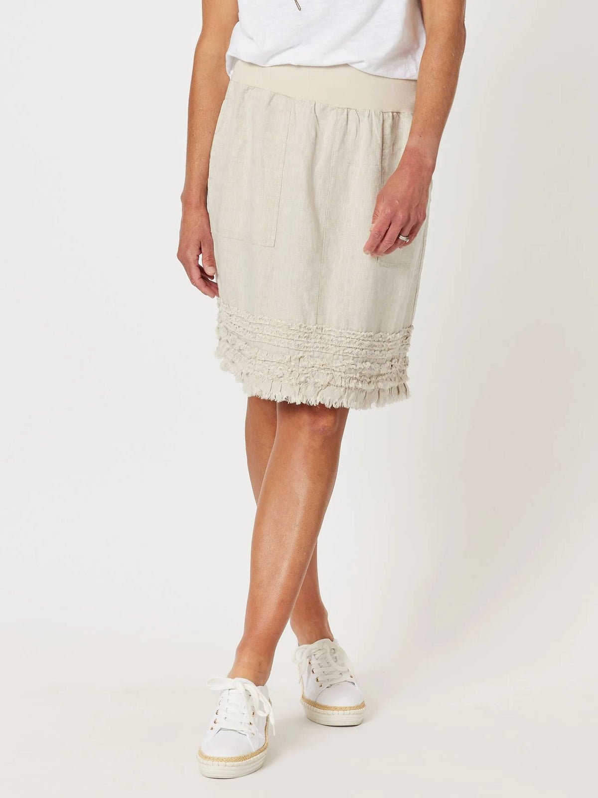 MIMI RUFFLE HEM SKIRT NATURAL