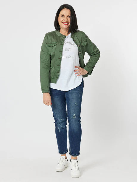 MAGGIE DENIM JACKET KHAKI