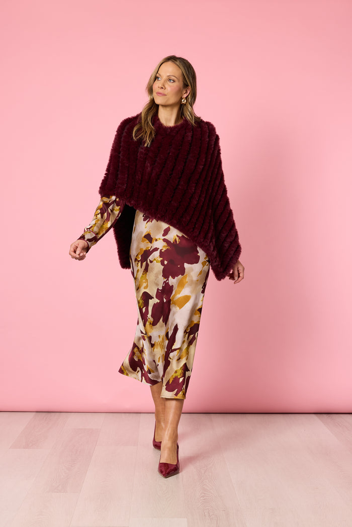 ROMA FAUX PONCHO SHIRAZ