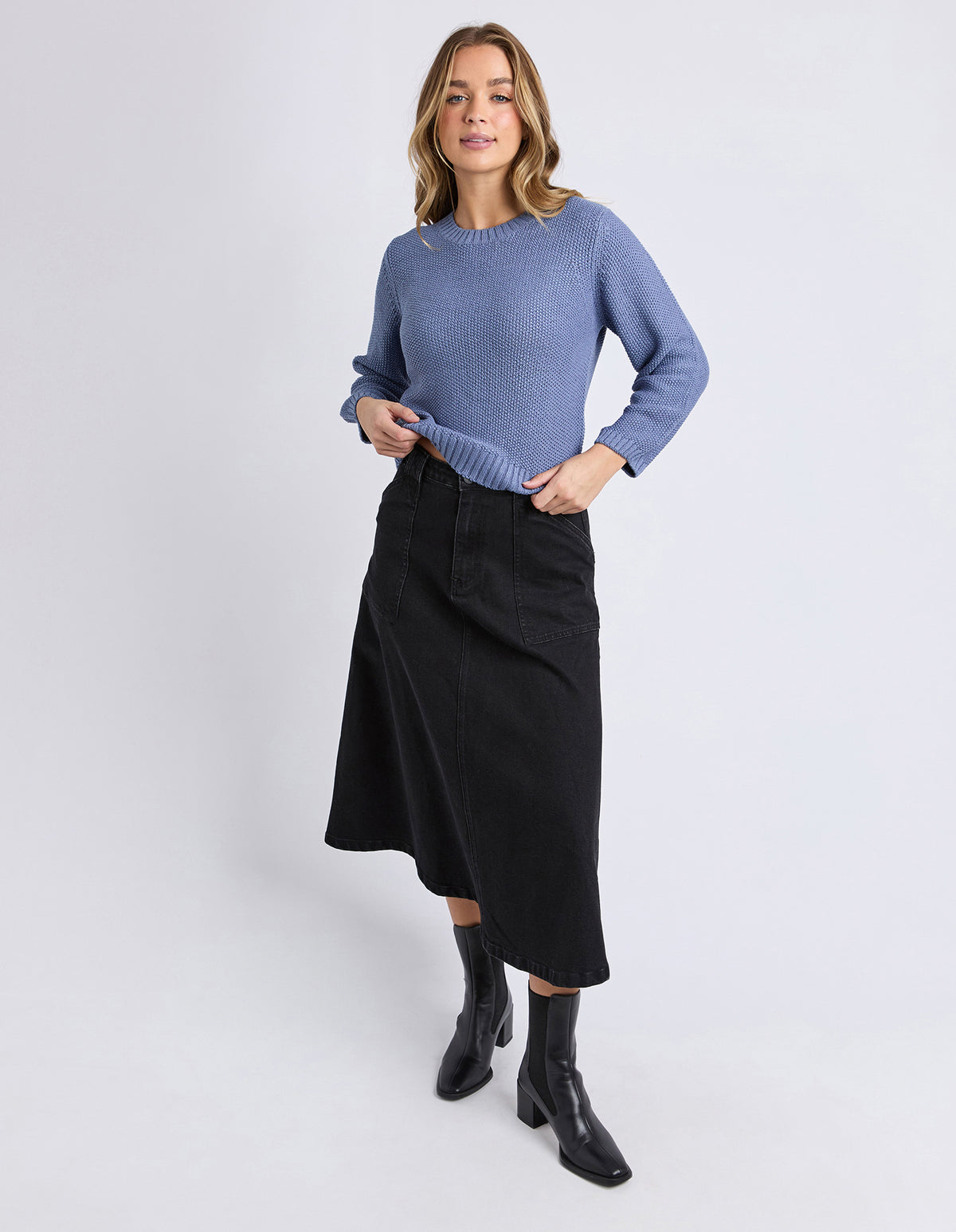 BLAIR LONG SLEEVE KNIT DARK BLUE