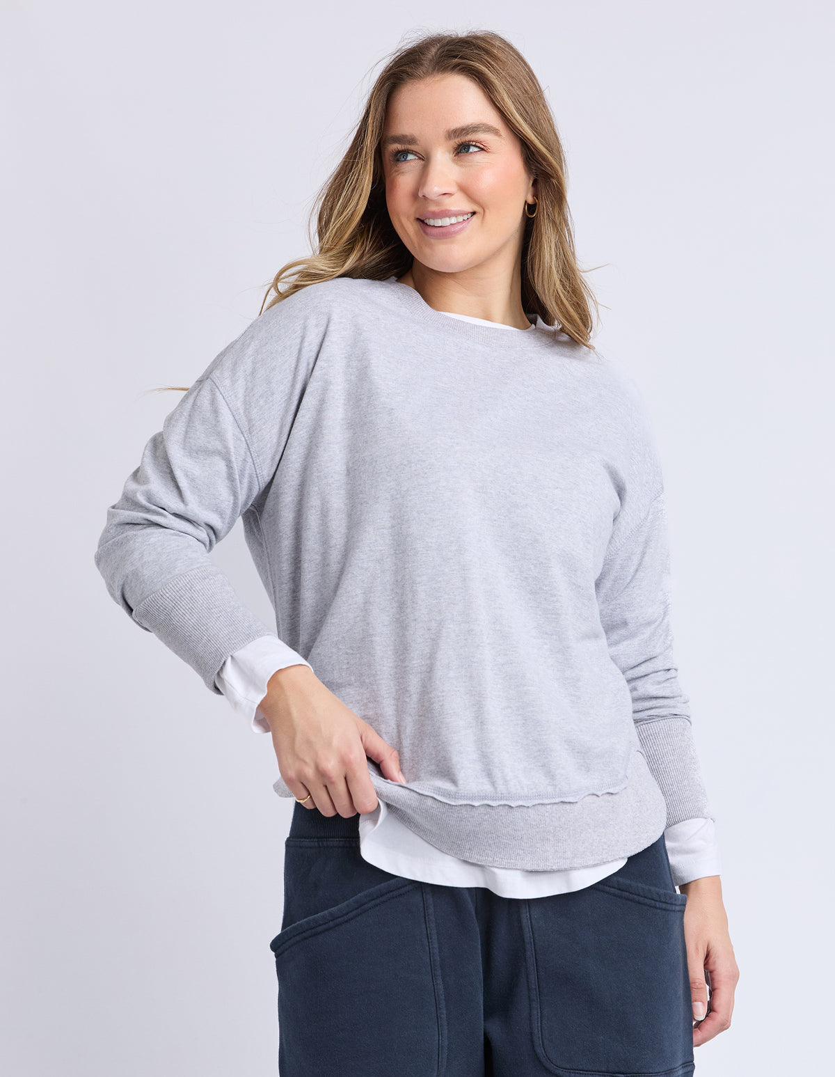 FARRAH LONG SLEEVE GREY MARLE