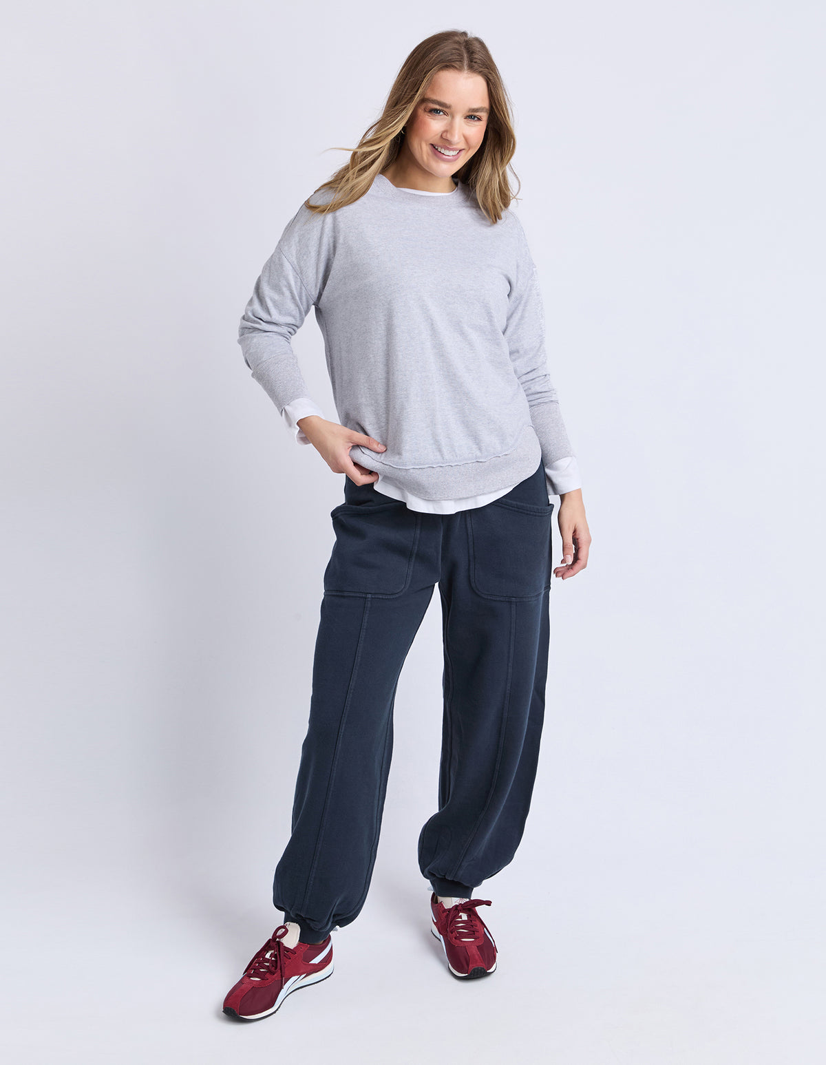 FARRAH LONG SLEEVE GREY MARLE