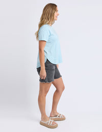 FARRAH SHORT SLEEVE TEE CRYSTAL BLUE