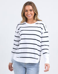 FARRAH STRIPE LONG SLEEVE WHITE/NAVY