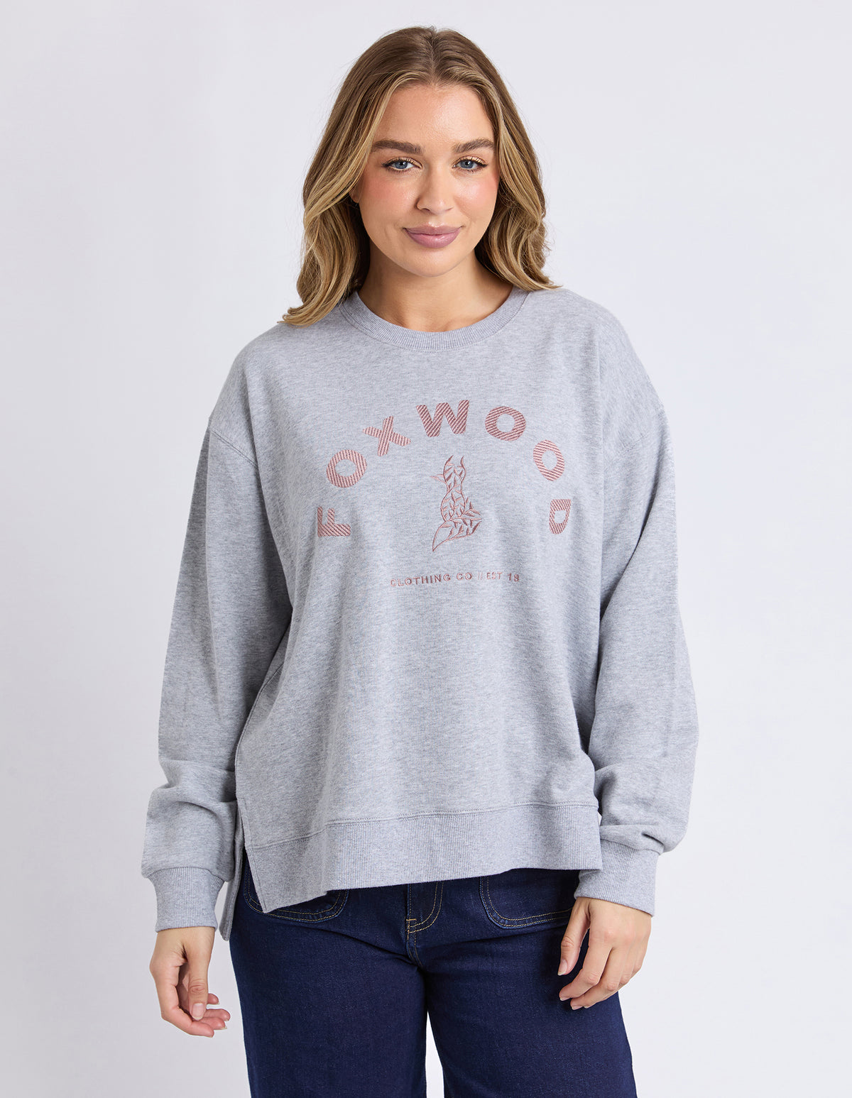 EFFORTLESS CONTRAST CREW GREY MARLE