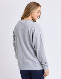 EFFORTLESS CONTRAST CREW GREY MARLE