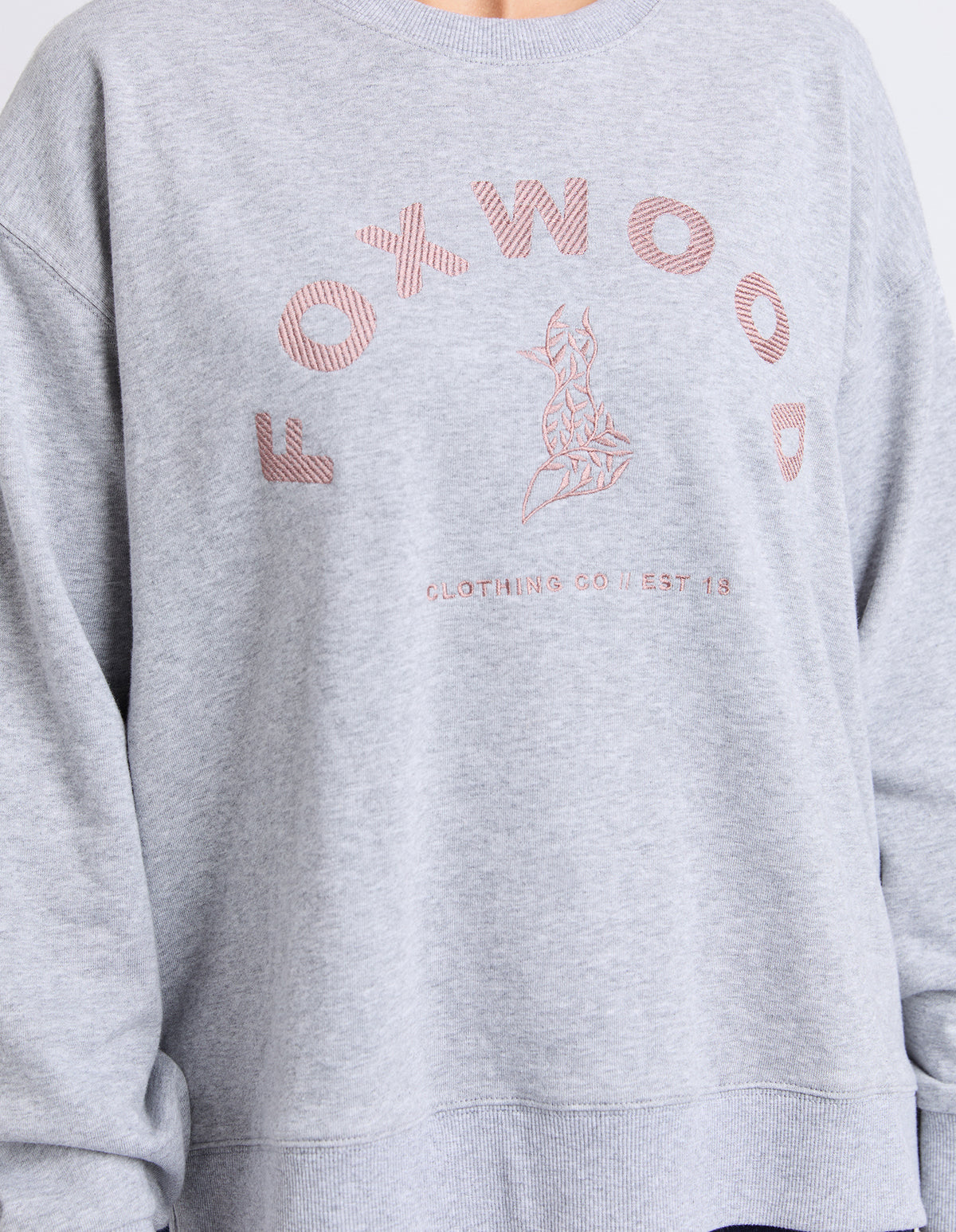 EFFORTLESS CONTRAST CREW GREY MARLE