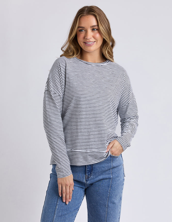 EDDIE STRIPE TOP BLACK
