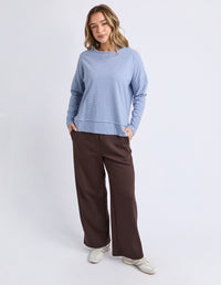 EDDIE STRIPE TOP DUSKY BLUE