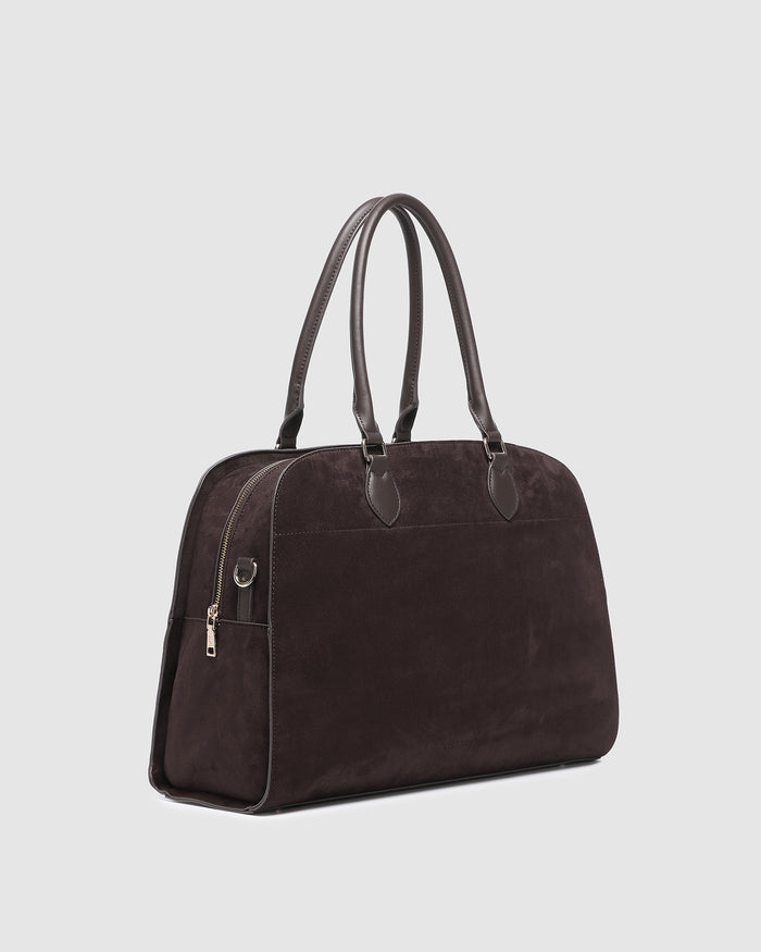 BLAIRE TOTE BAG CHOCOLATE SUEDETTE