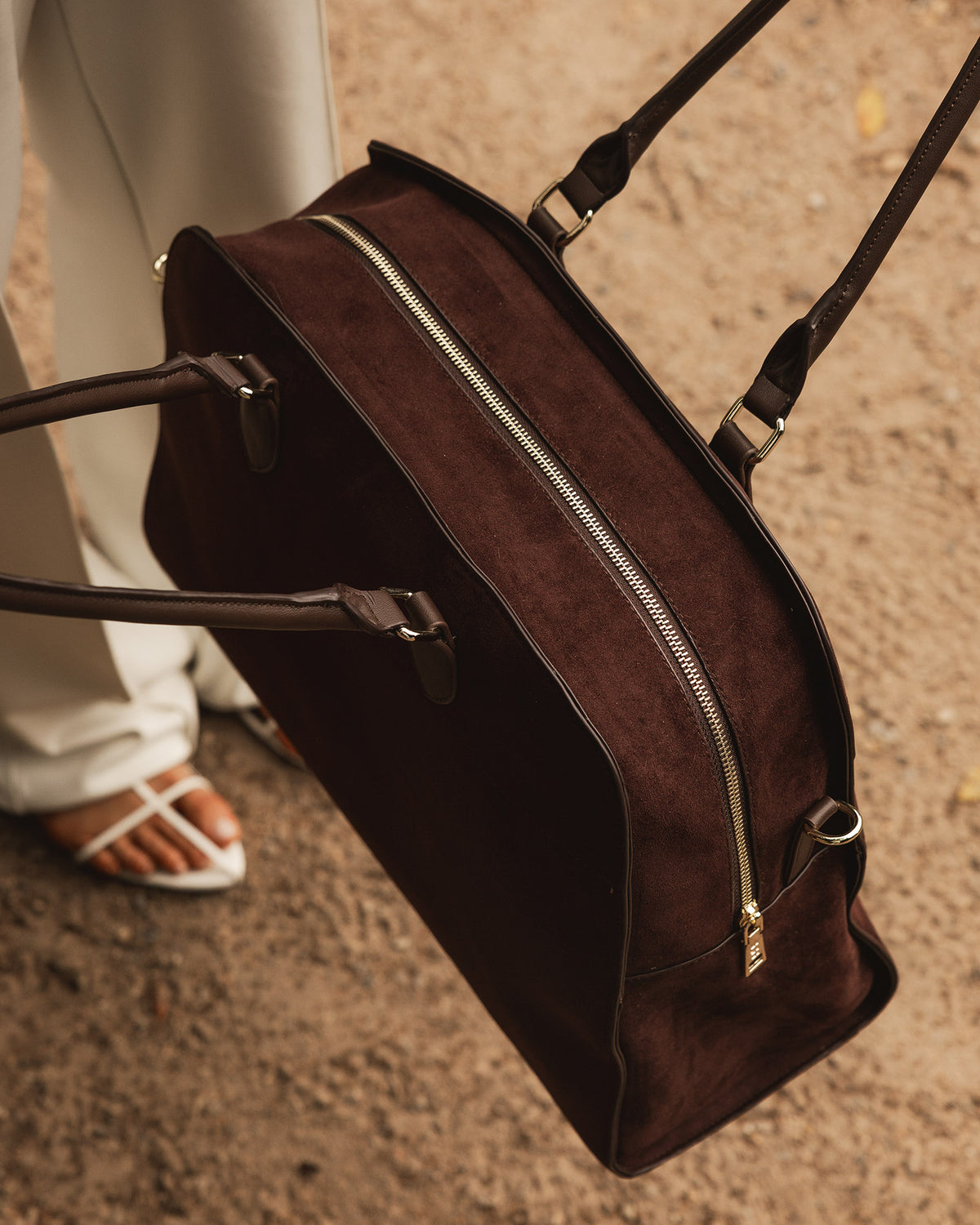 BLAIRE TOTE BAG CHOCOLATE SUEDETTE