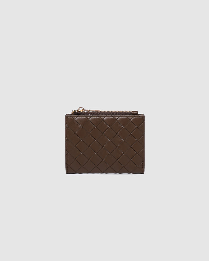 LILY WALLET WOVEN CHOCOLATE