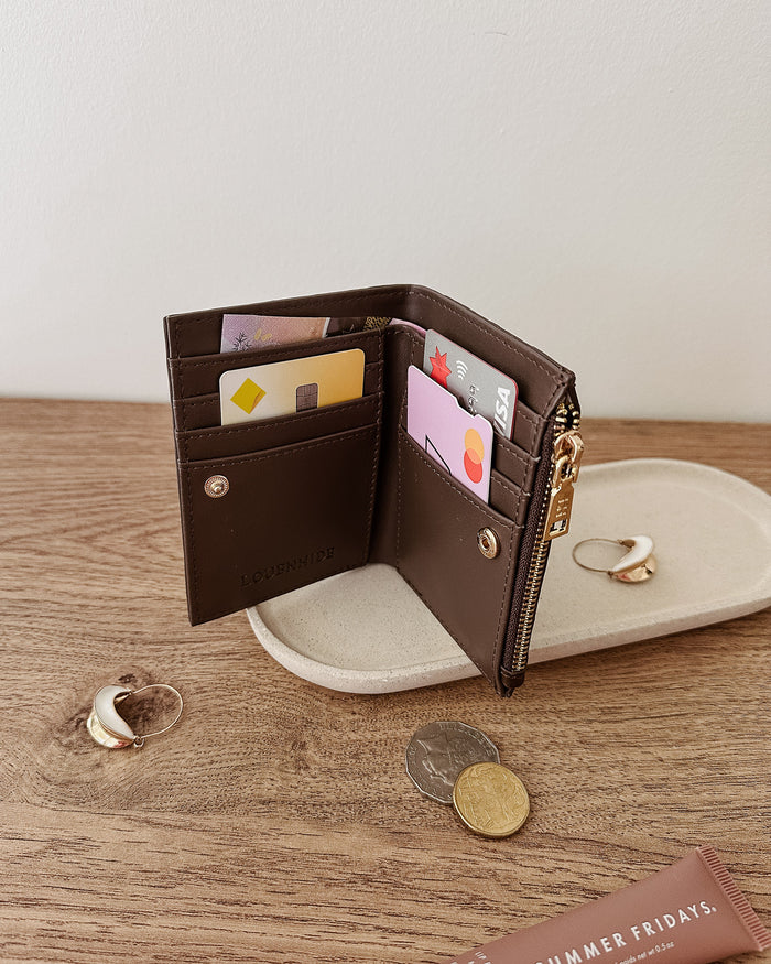 LILY WALLET WOVEN CHOCOLATE
