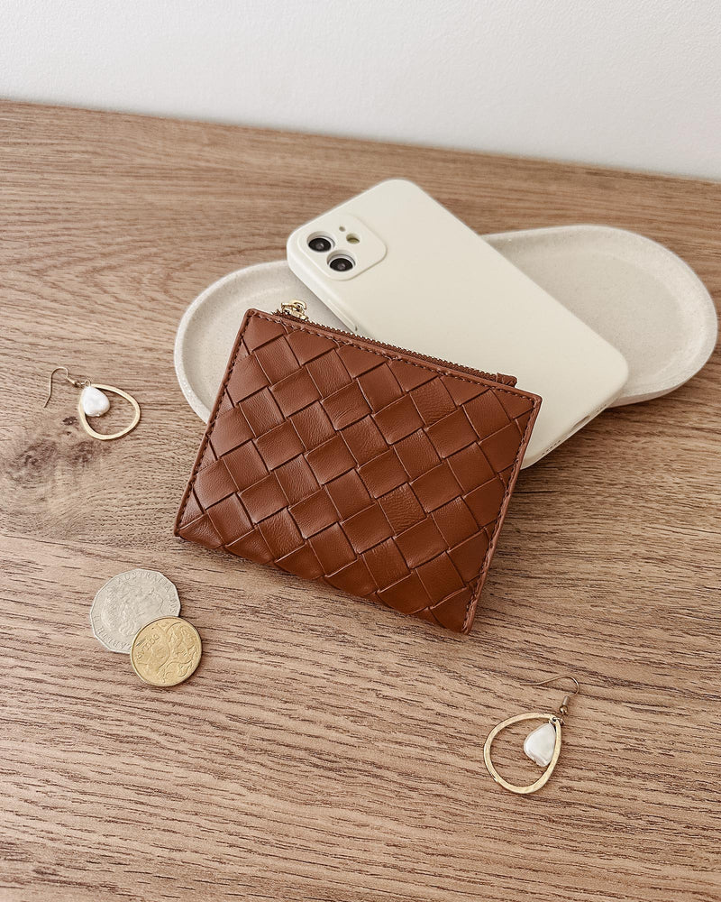 LILY WALLET WOVEN TAN