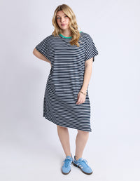 SABRINA DRESS NAVY STRIPE