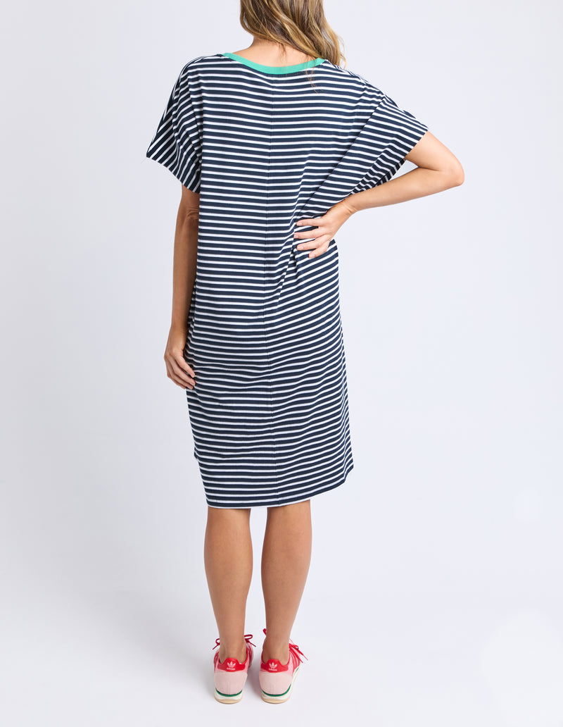 SABRINA DRESS NAVY STRIPE