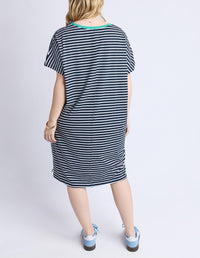 SABRINA DRESS NAVY STRIPE