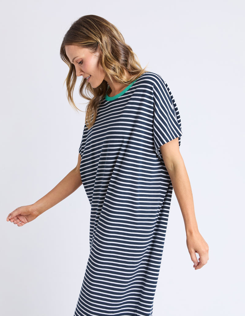SABRINA DRESS NAVY STRIPE