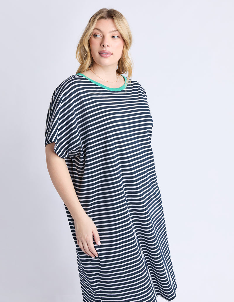 SABRINA DRESS NAVY STRIPE