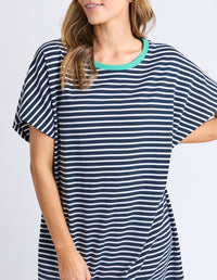 SABRINA DRESS NAVY STRIPE