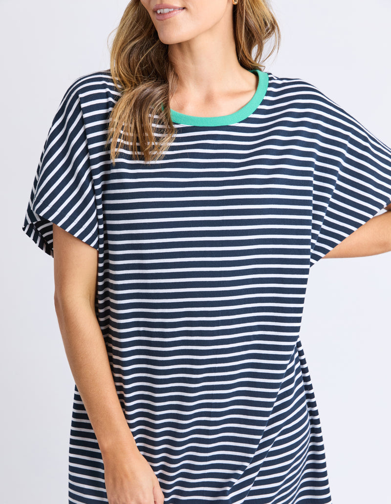 SABRINA DRESS NAVY STRIPE