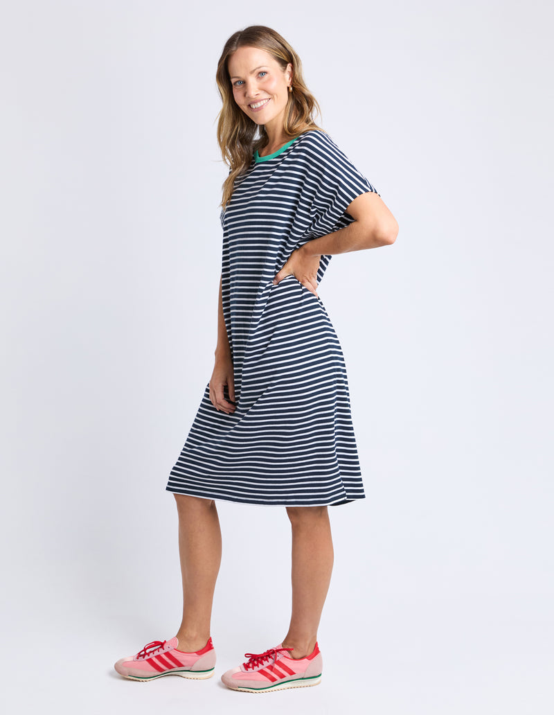 SABRINA DRESS NAVY STRIPE