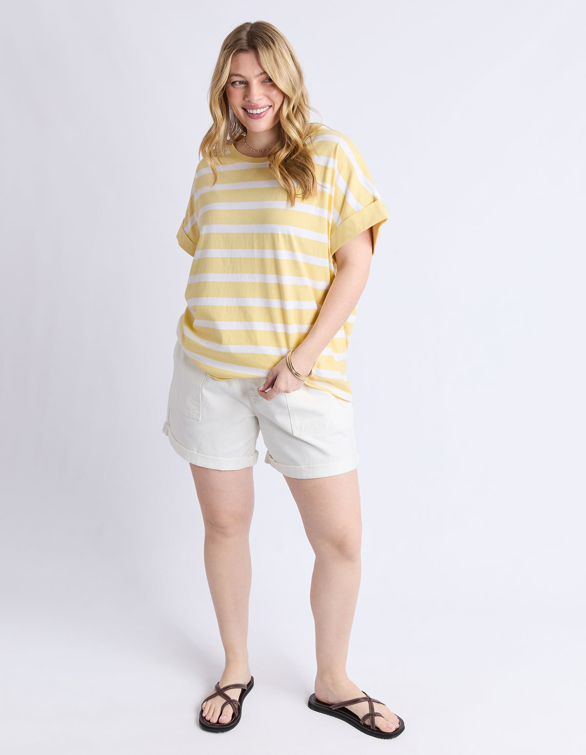 MADDISON TEE BANANA STRIPE