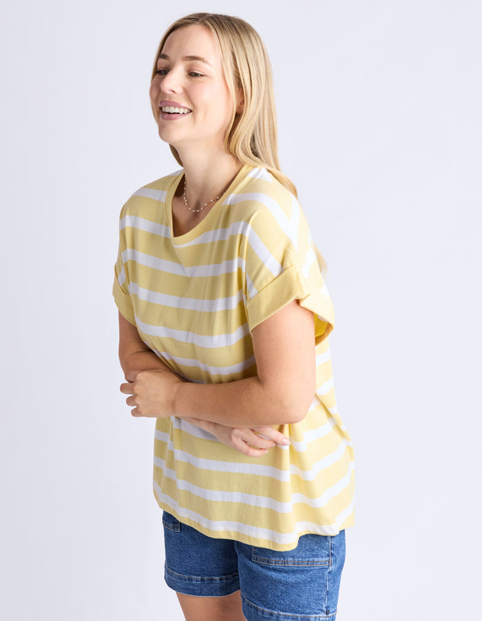 MADDISON TEE BANANA STRIPE