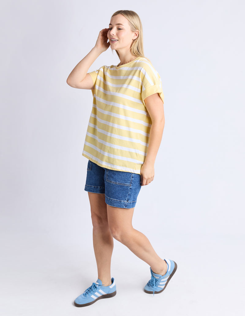 MADDISON TEE BANANA STRIPE