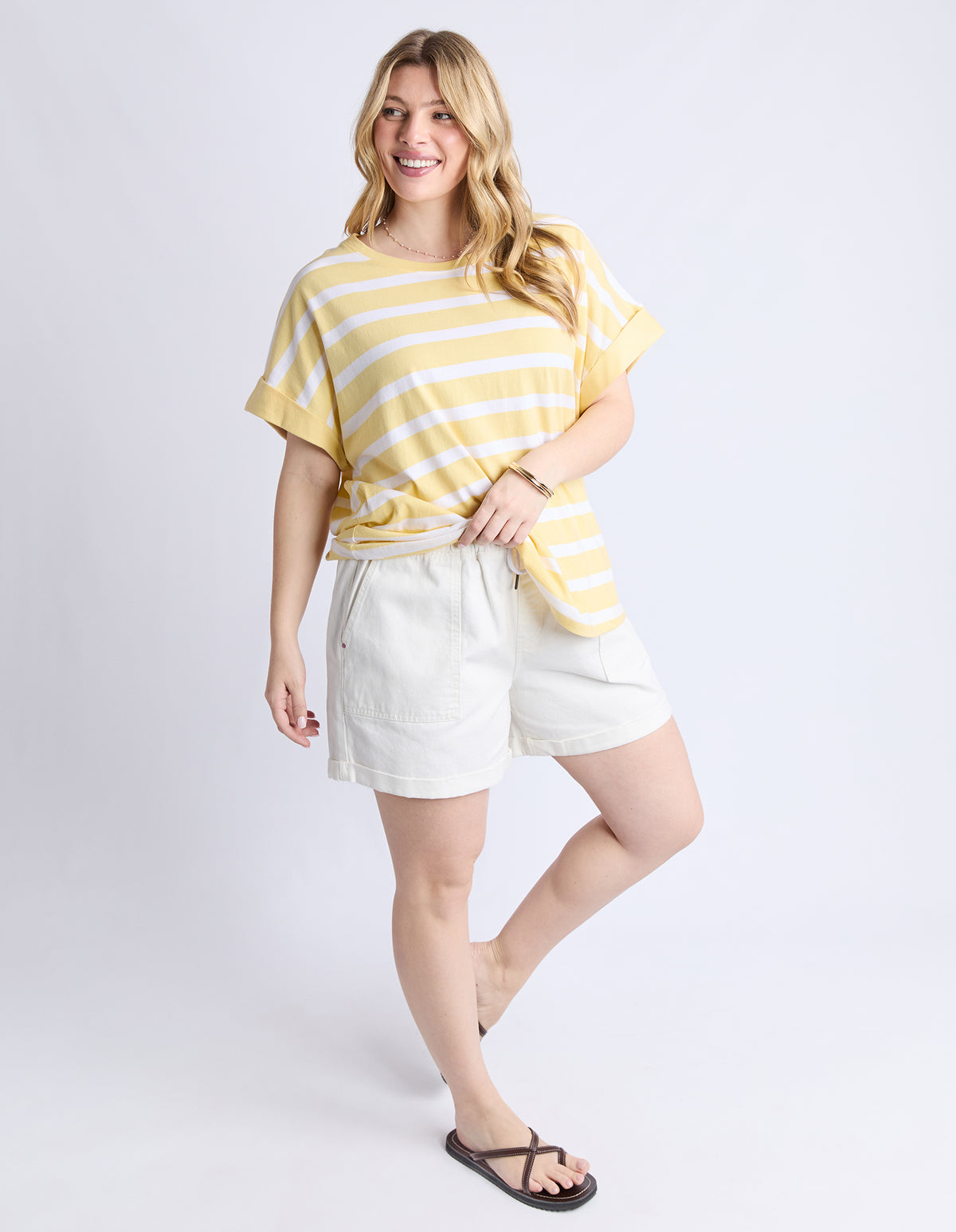 MADDISON TEE BANANA STRIPE