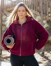 FREEDOM QUILTED FLEECE JACKET PLUM