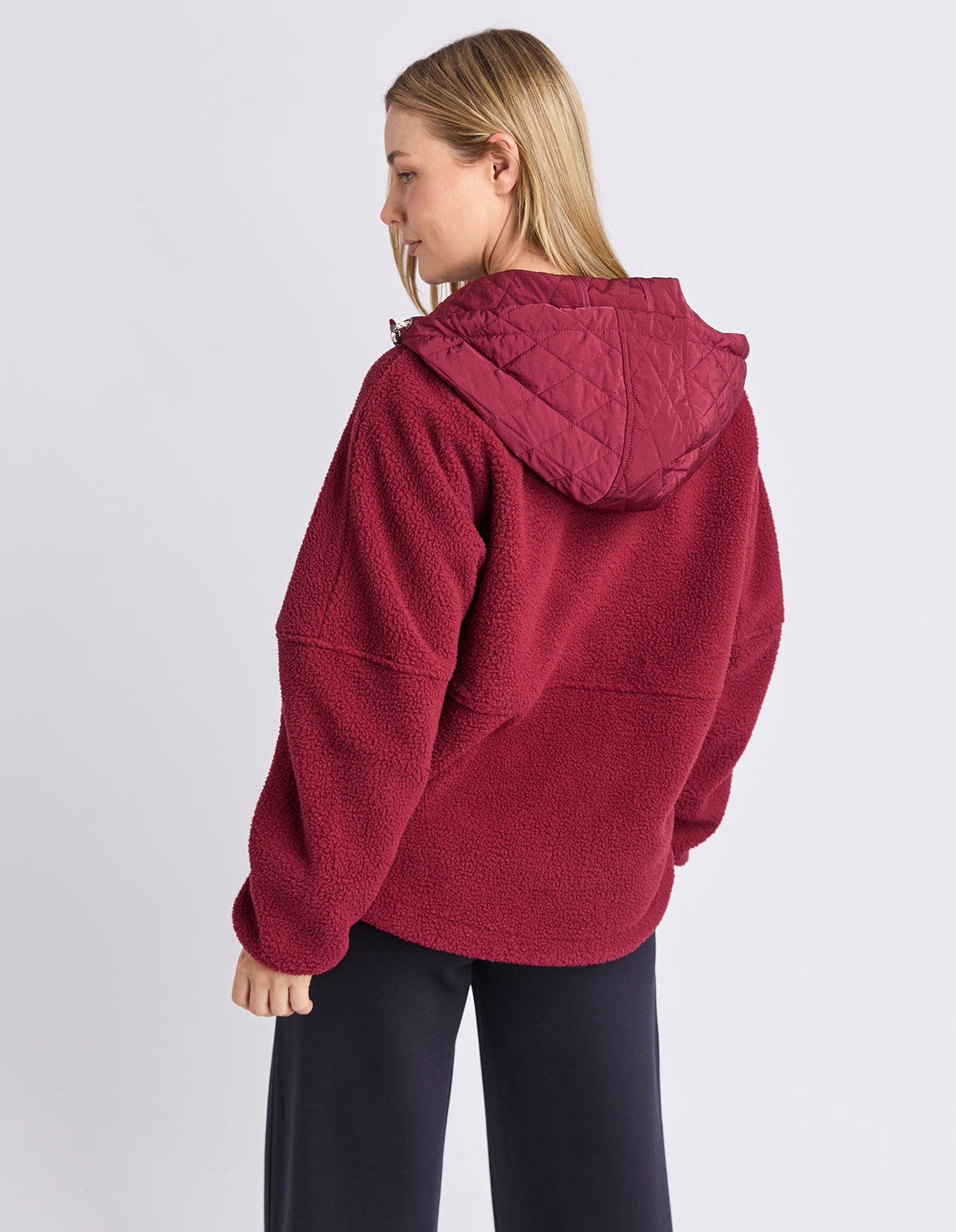 FREEDOM QUILTED FLEECE JACKET PLUM