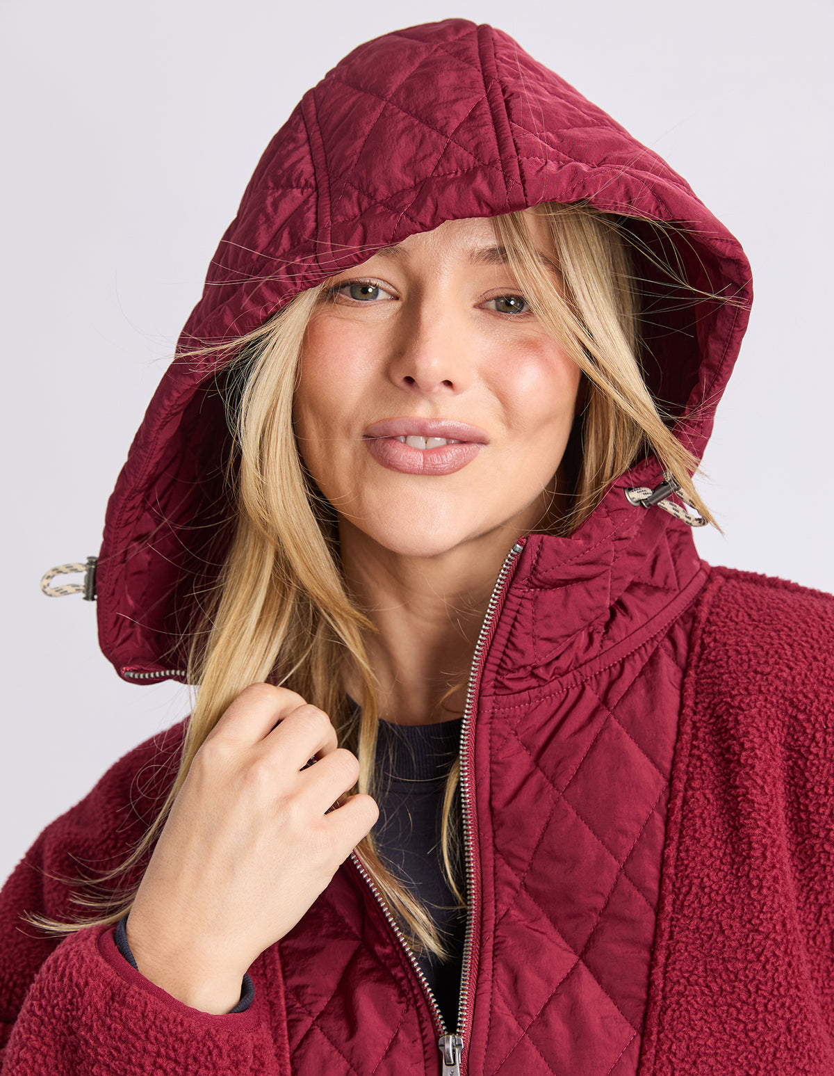 FREEDOM QUILTED FLEECE JACKET PLUM