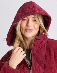 FREEDOM QUILTED FLEECE JACKET PLUM