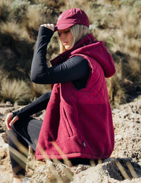 FREEDOM QUILTED FLEECE VEST PLUM
