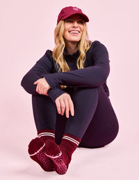 ELM RIBBED COLLEGE SOCK PLUM