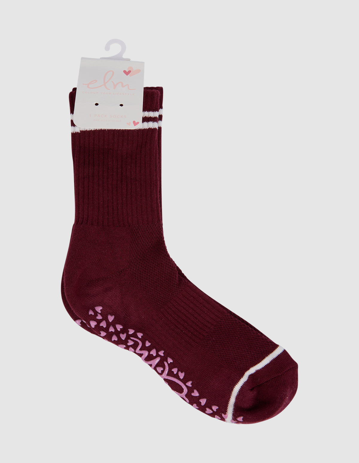 ELM RIBBED COLLEGE SOCK PLUM