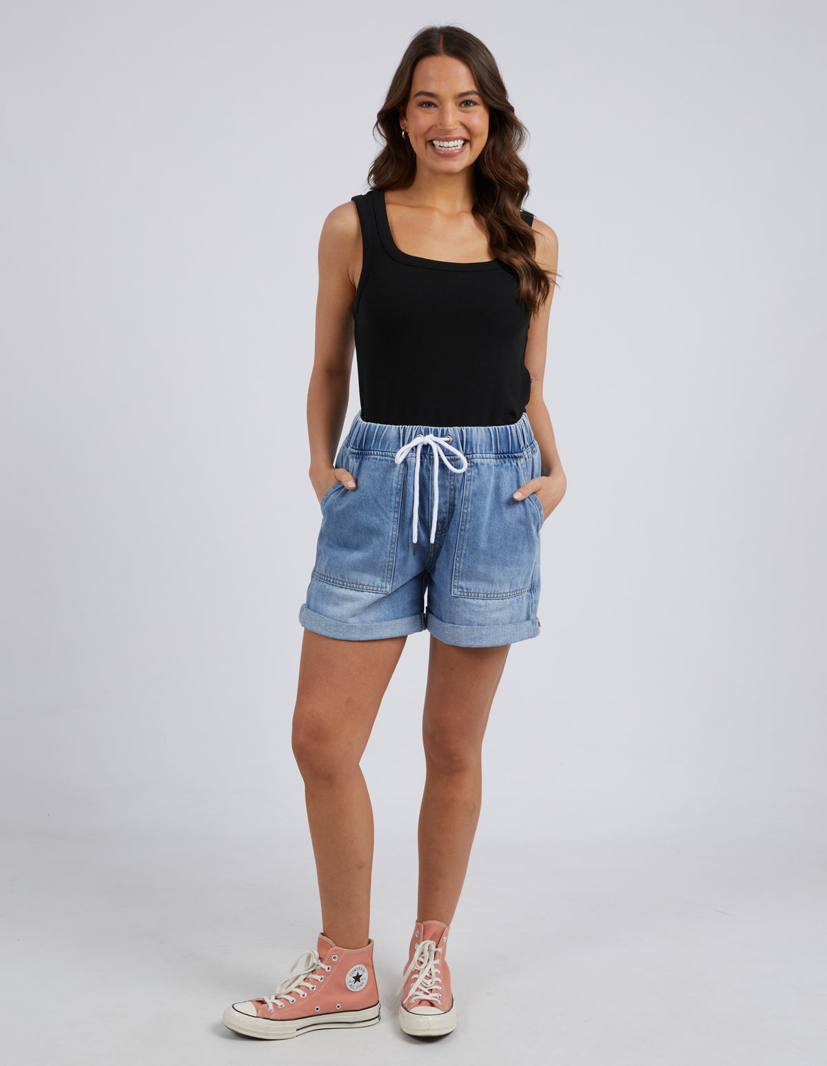 EMMA RELAXED DENIM SHORT MID BLUE