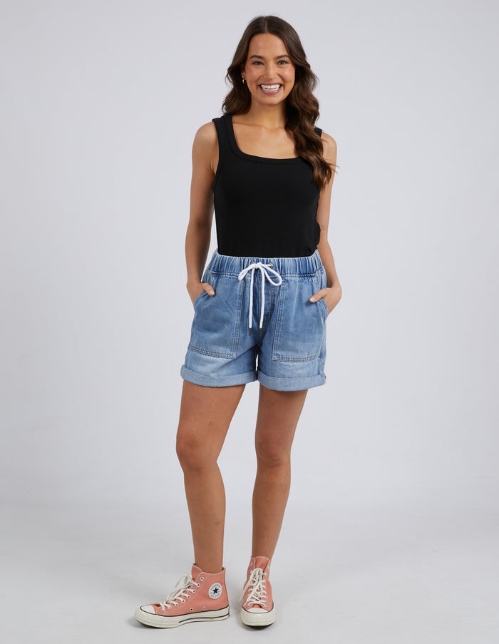 EMMA RELAXED DENIM SHORT MID BLUE