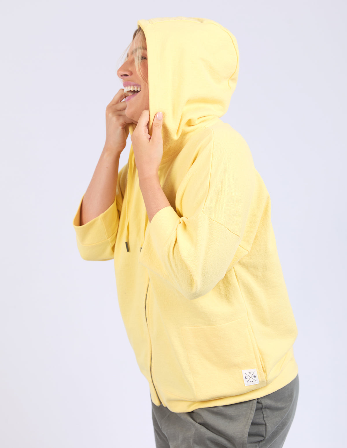 BEACHY ZIP HOODIE BANANA