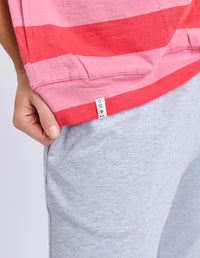 MAZIE BLOCK STRIPE SWEAT CAYENNE